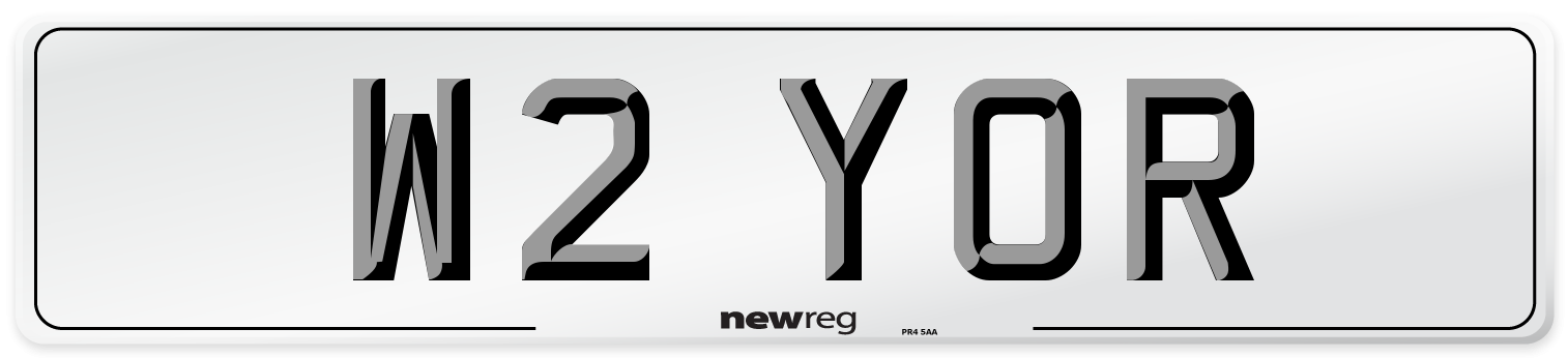 W2 YOR Number Plate from New Reg